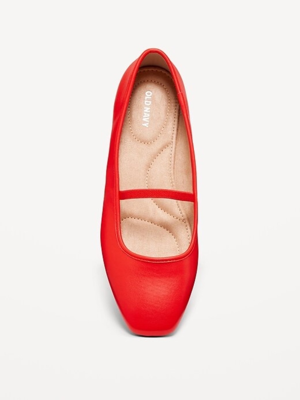 Old Navy Red Mary Jane Ballet Flats Square Toe Slip On Shoes Women’s 7 NWT